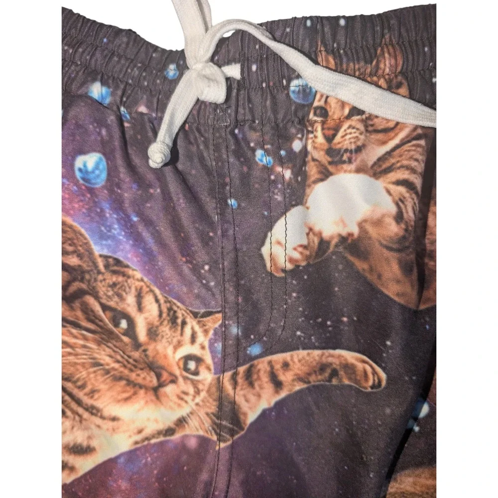 Kids‎ Space Cats Galaxy Swim Trunks Boys Size 6T Outer Space Planets Mesh Lined